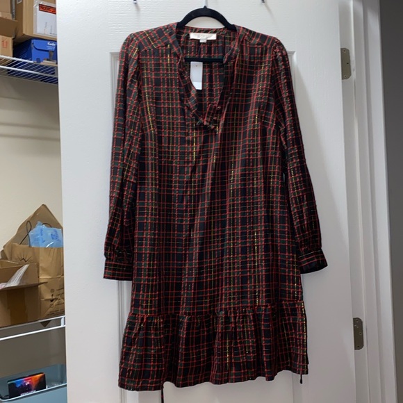 Loft Shimmer Plaid Dress - Picture 4 of 6